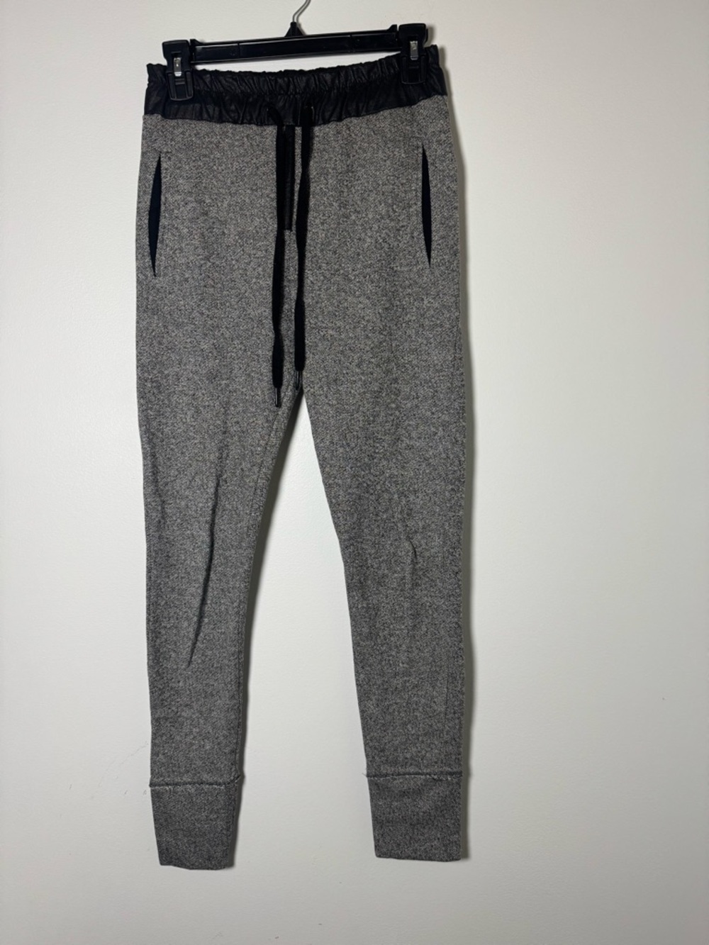 Zara Faux Leather Waist Joggers Womens Small Gray Lounge Pants